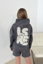 Mini LSRE steel grey bubble printed hoodie